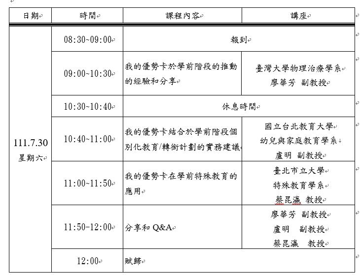 0730我的優勢卡研習議程